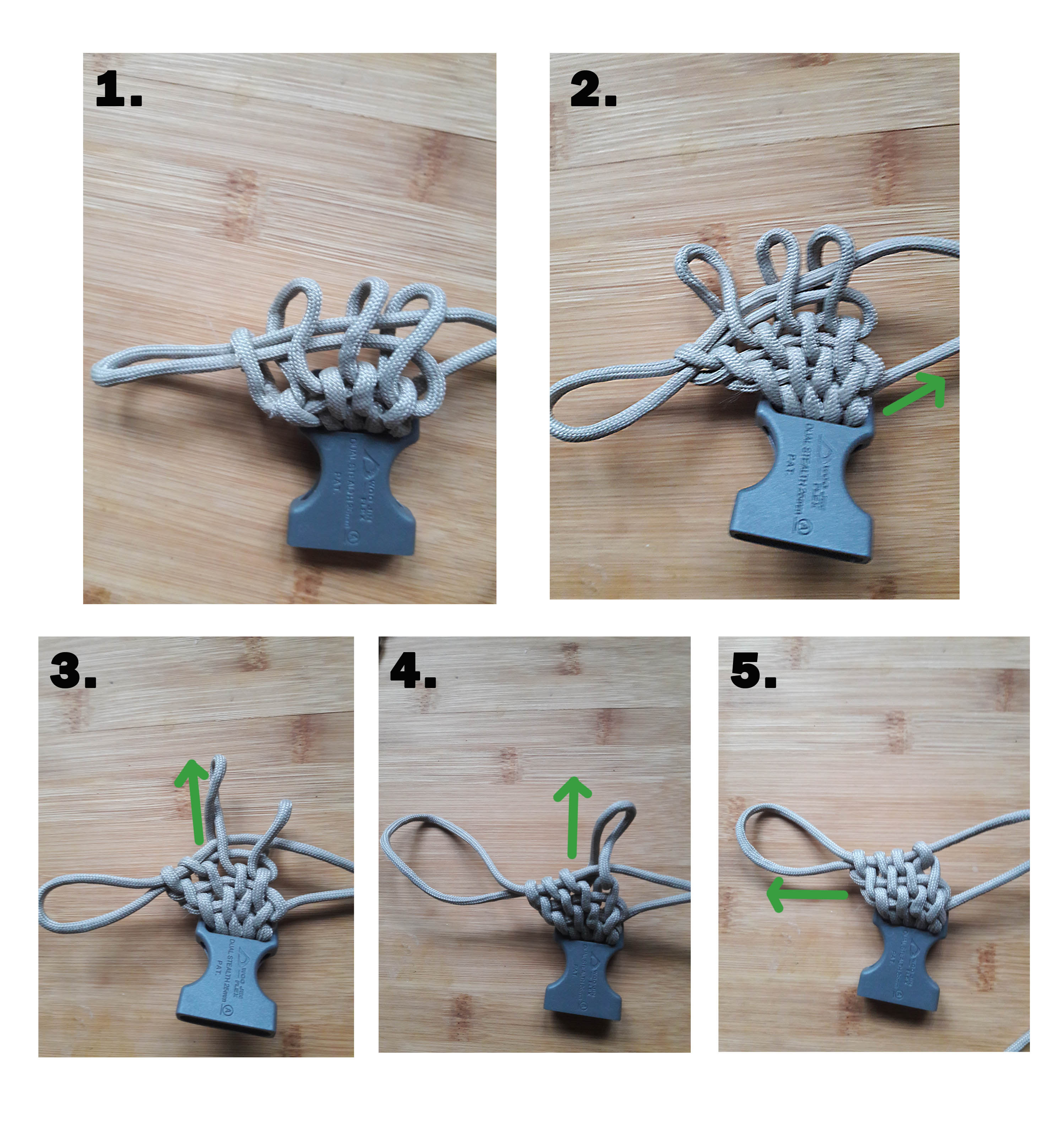 weitere Schlaufen beim Paracord Halsband